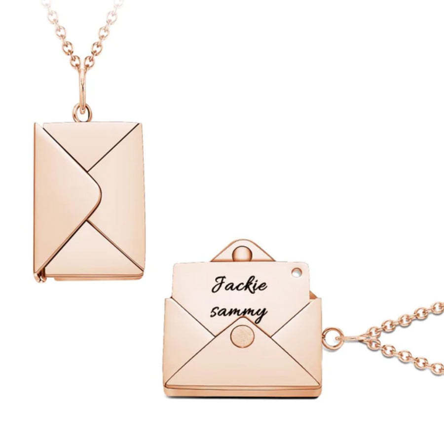 Personnalisé Gravé Collier Enveloppe Lettre Secret Message Cadeaux Créatifs