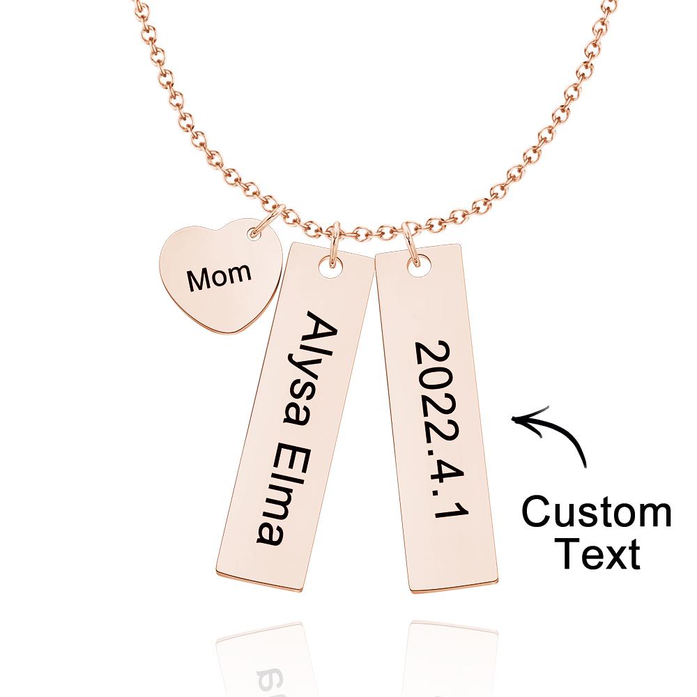 Collier Gravé Personnalisé Collier Gravé En Forme De Coeur Cadeau Pour Maman - soufeelfr