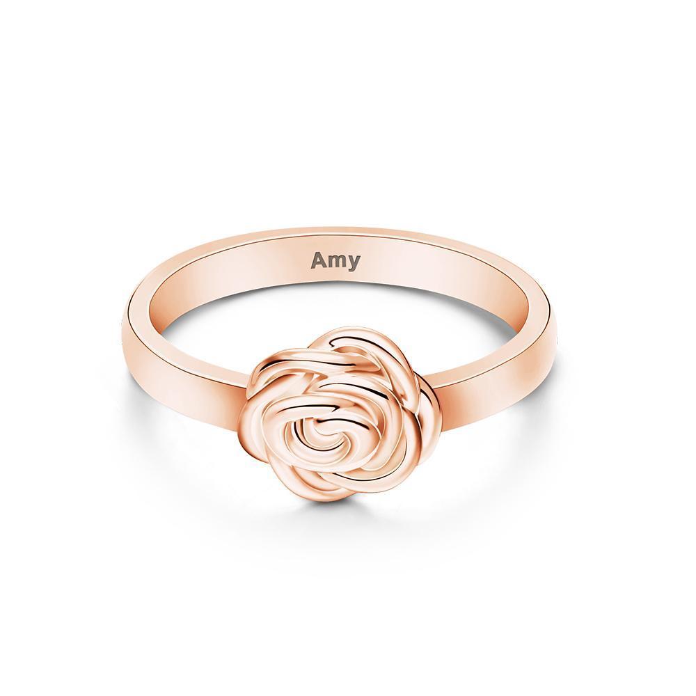 Bague Gravée Personnalisée Bague Rose Cadeau Pour Femme