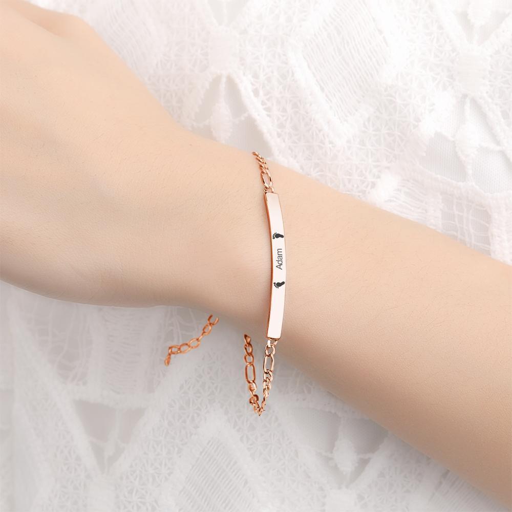 Bracelet Personnalisé Bracelet Gravé Personnalisé Épissage Chaîne Bar Bracelet