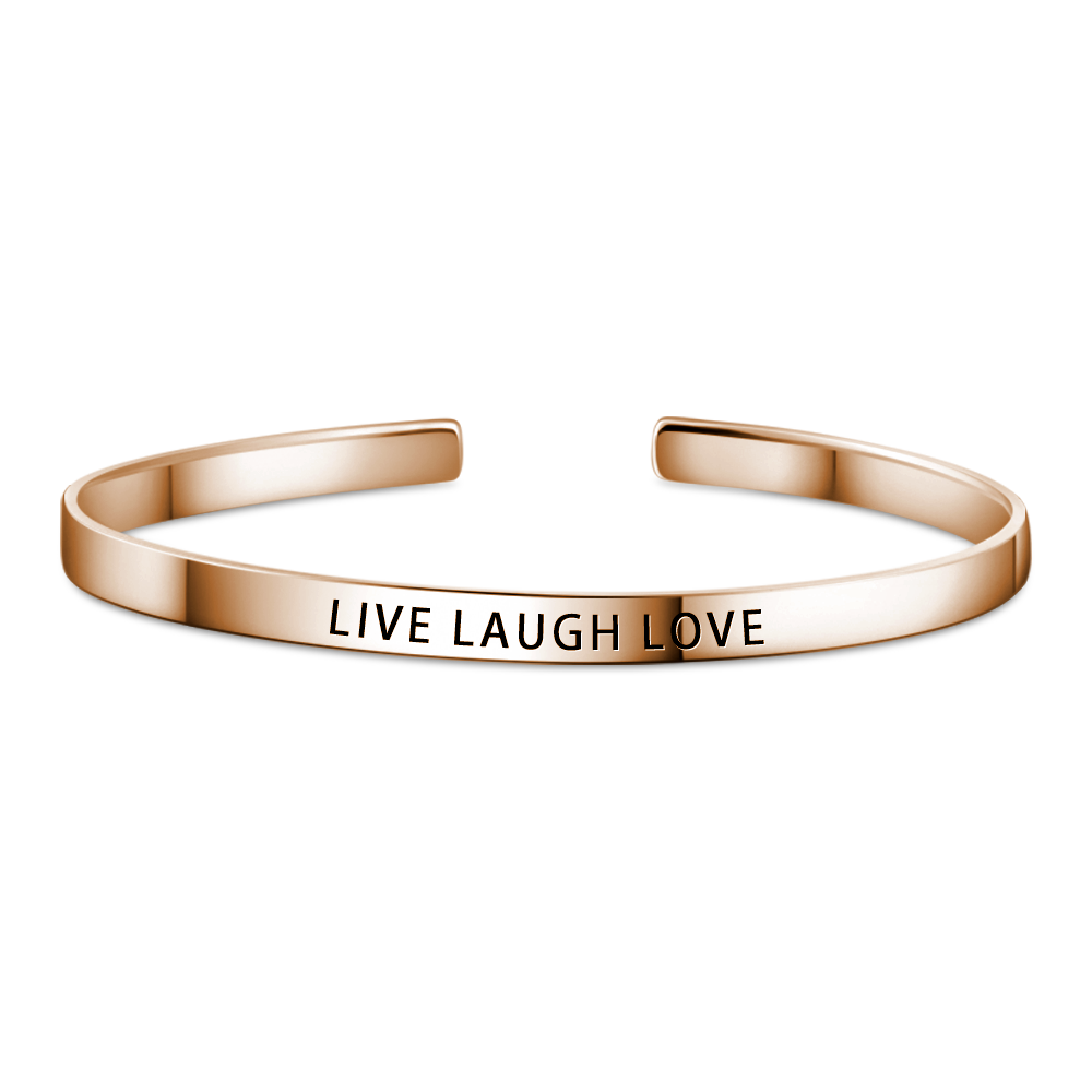 Bracelet Personnalisé Live laugh love Bracelet Or Rosé Plaqué