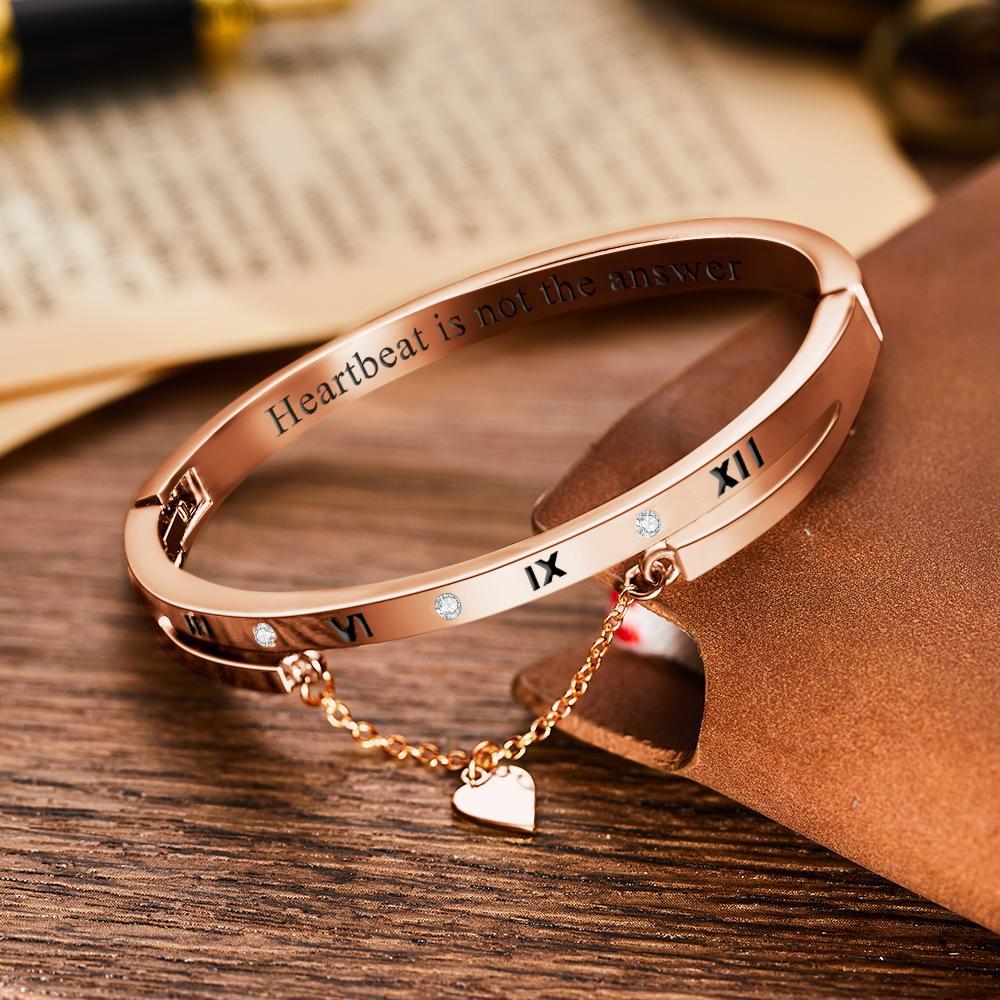 Bracelet Personnalisé Bracelet Gravé Personnalisé Avec Bracelet Chiffre Coeur Pour Amoureux