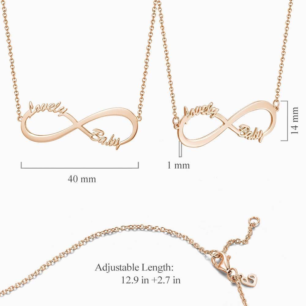 Collier Prenom Collier Prénom Infini Pour Enfant Plaqué Or Rose