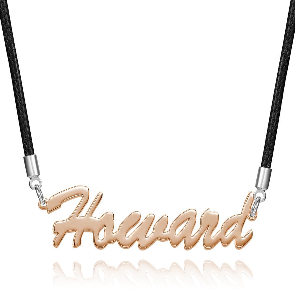 Collier Prenom Collier Prénom  Personnalisé  Pour Homme, Cadeau Copain Plaqué Or Rose