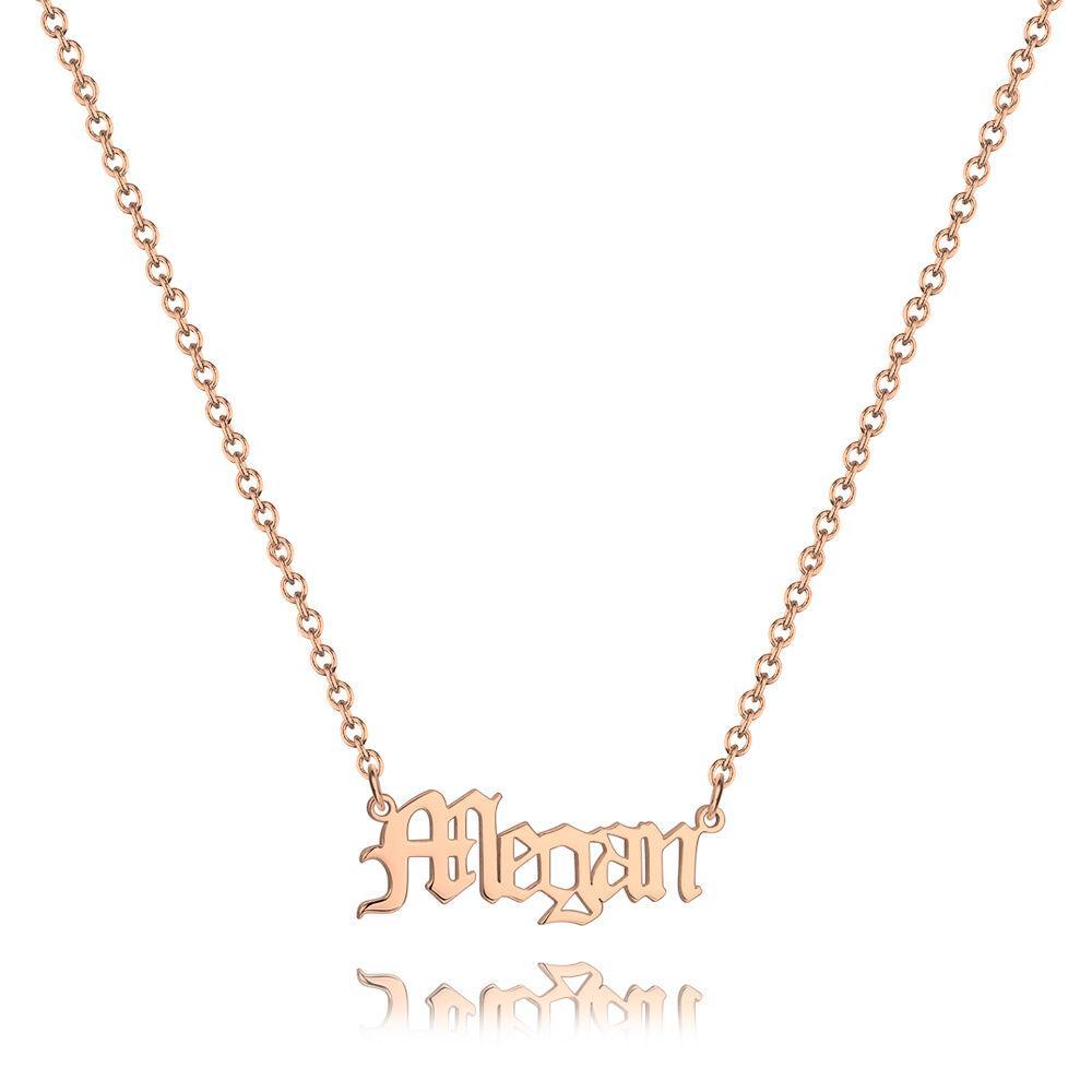 Collier Prenom Collier Prénom  Personnalisé, Ancien Prénom Anglais Collier Meilleur Cadeau Plaqué En Or 14k - Doré