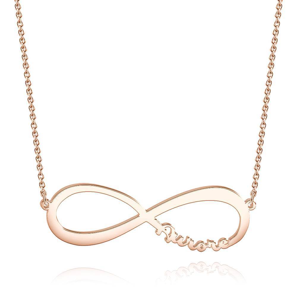 Collier Prenom Collier Prénom  Coeur Infini Trois Noms , Cadeau Pour Ami Plaqué En Or 14k - Doré