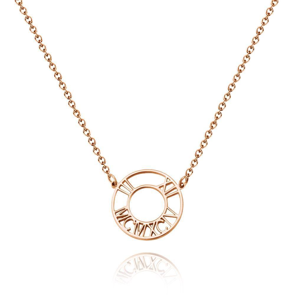 Collier Prenom Collier Chiffre Romain Collier Barre De Date Personnalisé Plaqué Or Rose