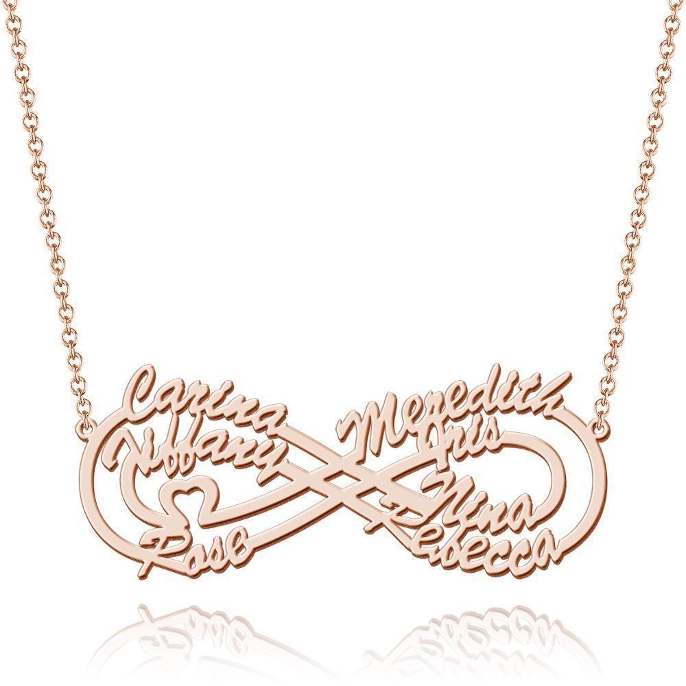 Collier Prenom Collier Infini Six Noms - Argent