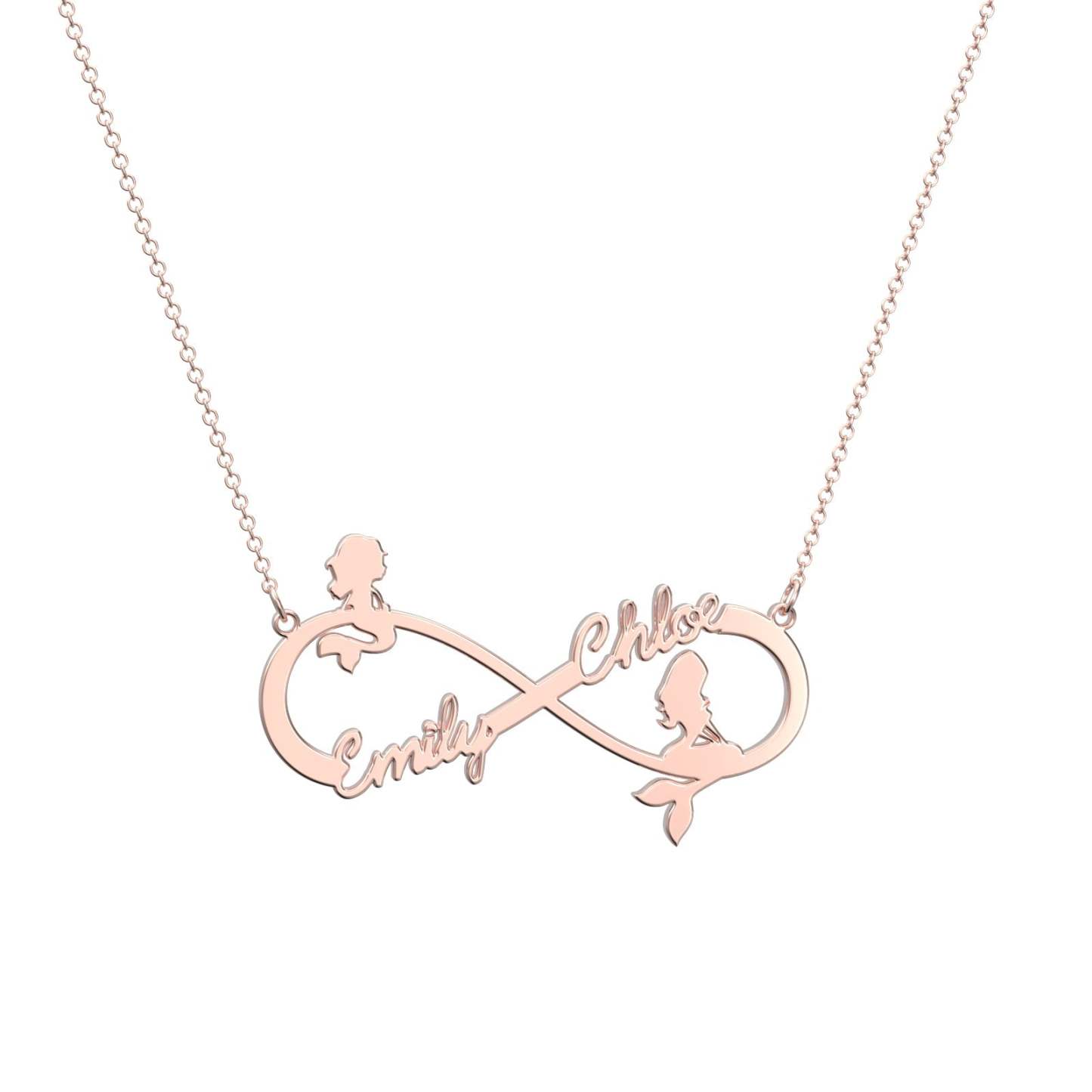 Collier Prenom Collier Prénom Personnalisé Collier Symbole Infini Sirène