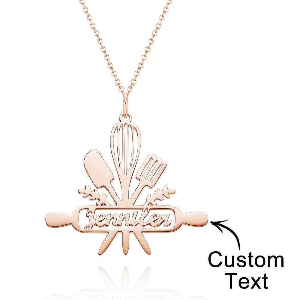 Collier Prenom Collier Pendentif Avec Nom De Cuisine Gravé Personnalisé Cadeau Pour Elle