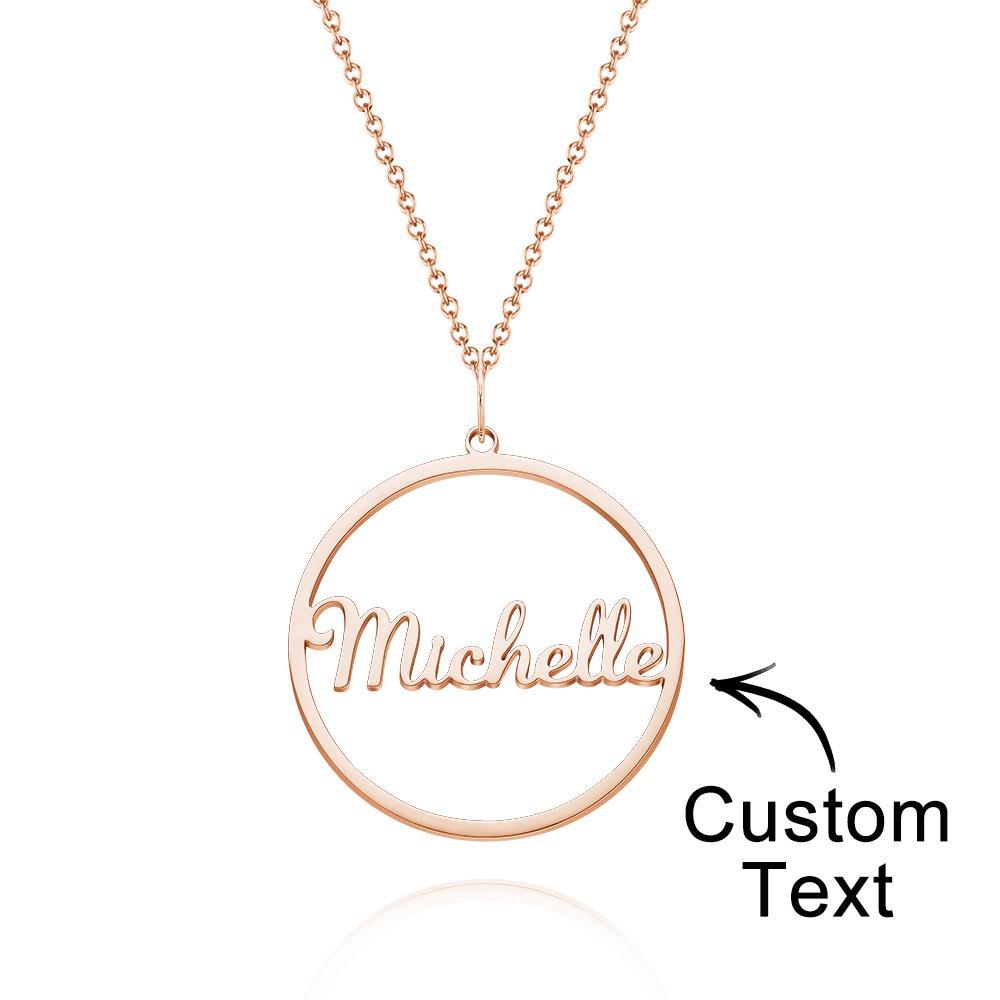 Collier Prenom Collier Gravé Personnalisé Collier Pendentif Circulaire Simple Cadeau Pour Maman