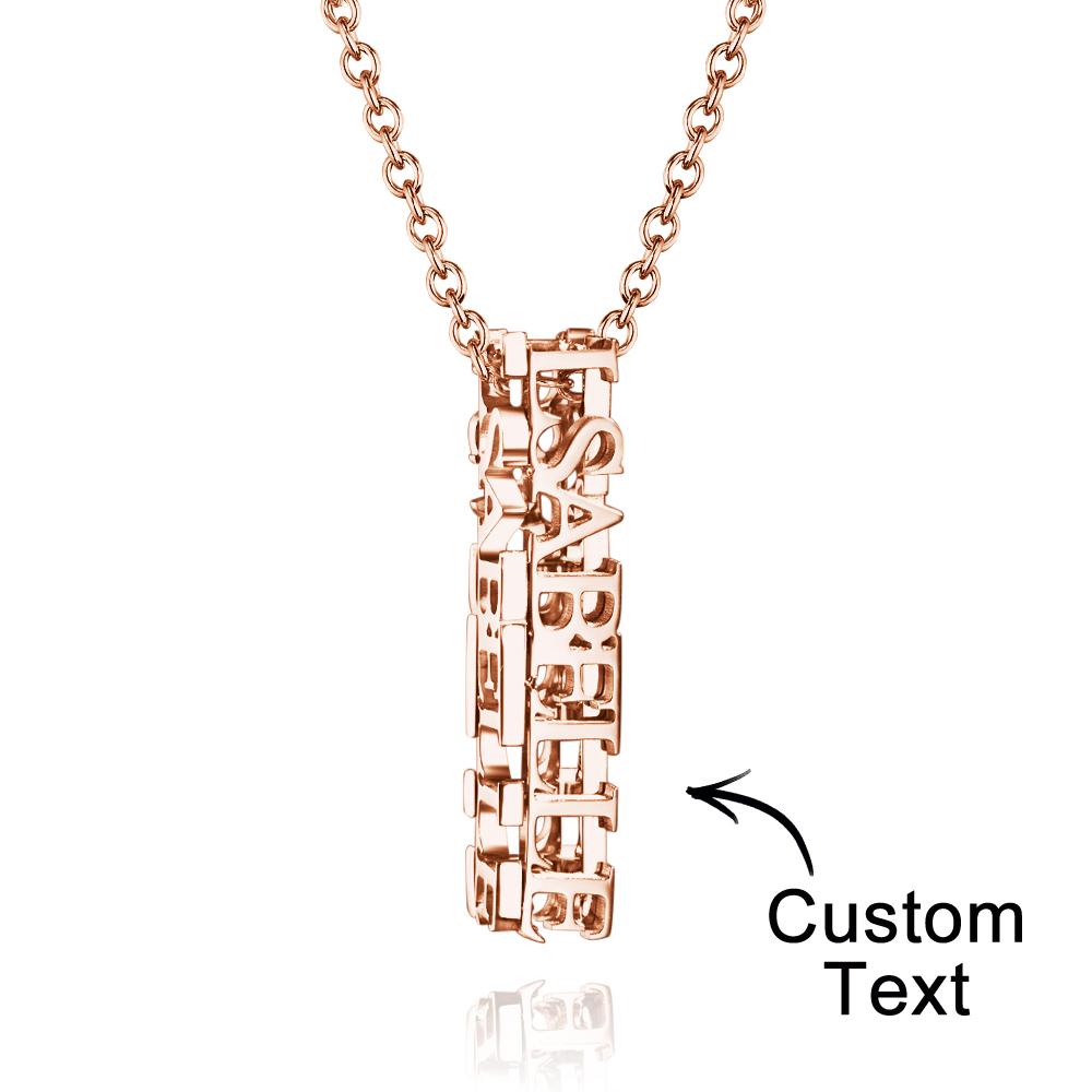 Collier Gravé Personnalisé Collier Prénom Tridimensionnel Cadeau Pour Elle - soufeelfr