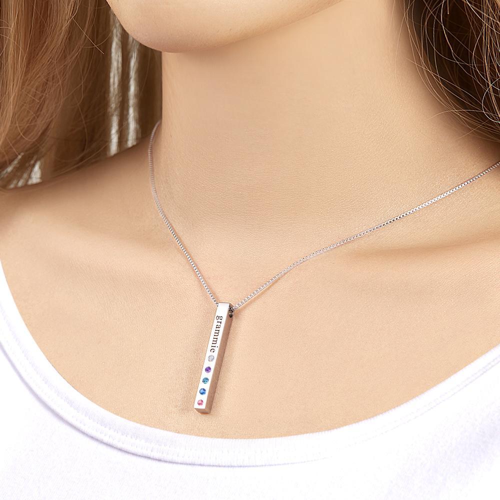 Barre De Collier De Pierre De Naissance Gravée Sur Mesure Cadeaux Simples - soufeelfr