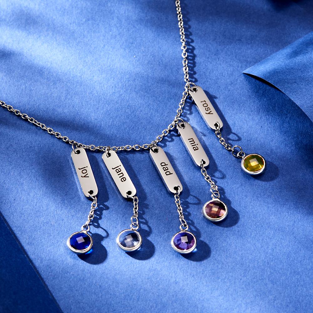 Collier De Pierre De Naissance Gravé Personnalisé Cadeaux Pendentif Simple - soufeelfr