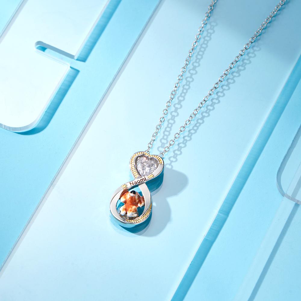 Collier Gravé Personnalisé Infinite Love Pet Thème Cadeaux - soufeelfr