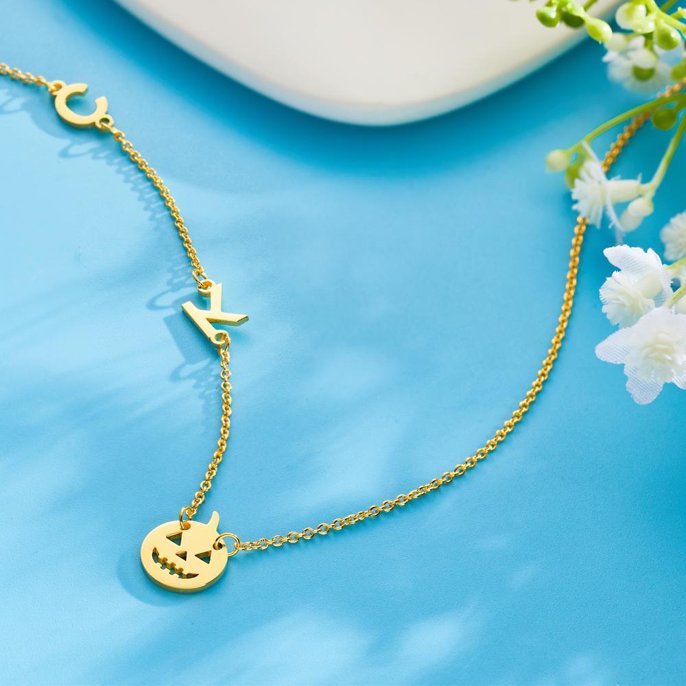 Collier Gravé Personnalisé En Forme De Citrouille Cadeaux Sur Le Thème D'halloween