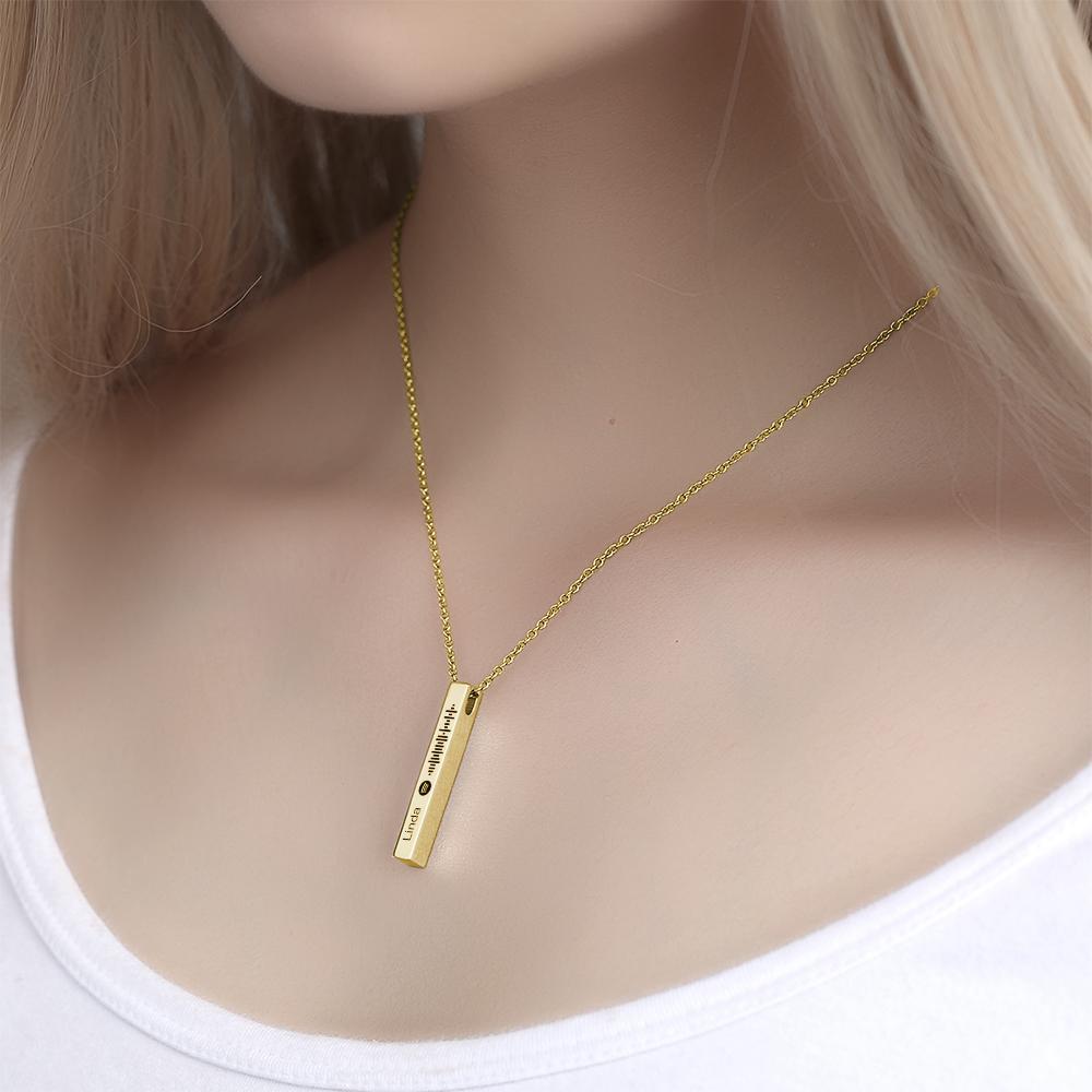 Personnalisé Personnalisé Musique Scan Chanson Spotify Code Collier Flexible Carré En Forme De Barre Collier Gravé Nom Pendentif Bijoux Cadeau - soufeelfr