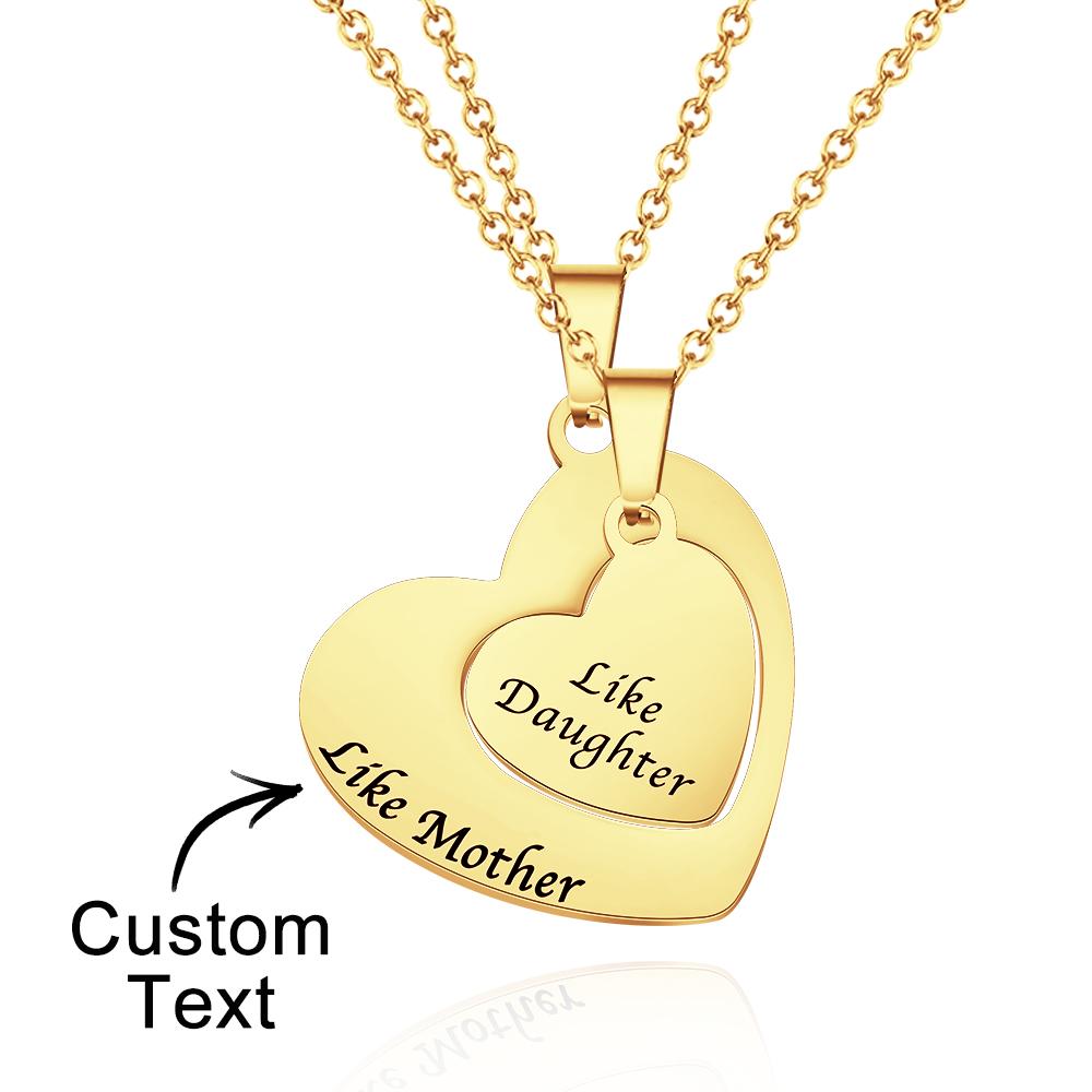 Colliers Creux Coeur Gravé Ensemble Collier Pendentif Coeur Élégant Personnalisé - soufeelfr