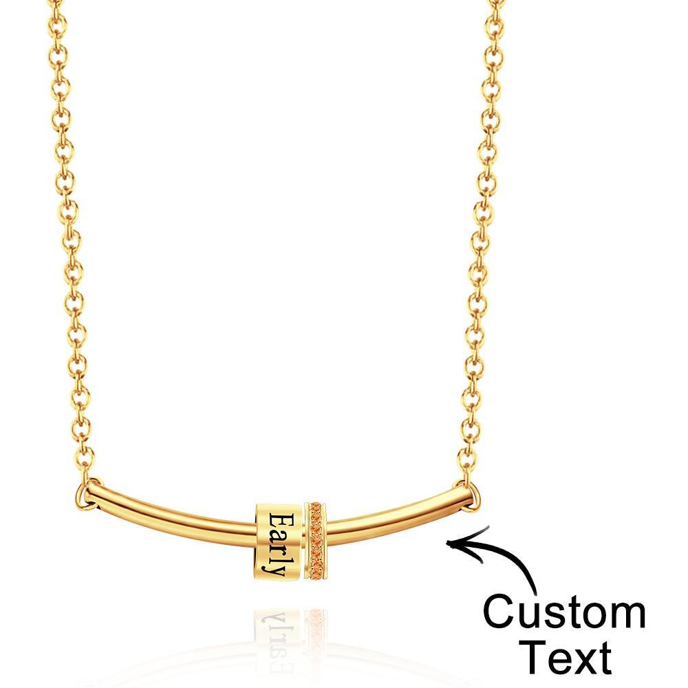 Collier Gravé Personnalisé Nom Collier De Perles De Diamant Cadeau Pour Femme - soufeelfr