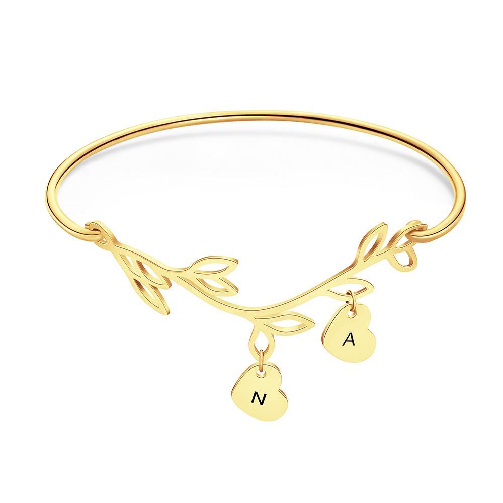 Bracelet Personnalisé Bracelet Alphabet Grav茅 Personnalis茅 Bracelet Arbre Unique