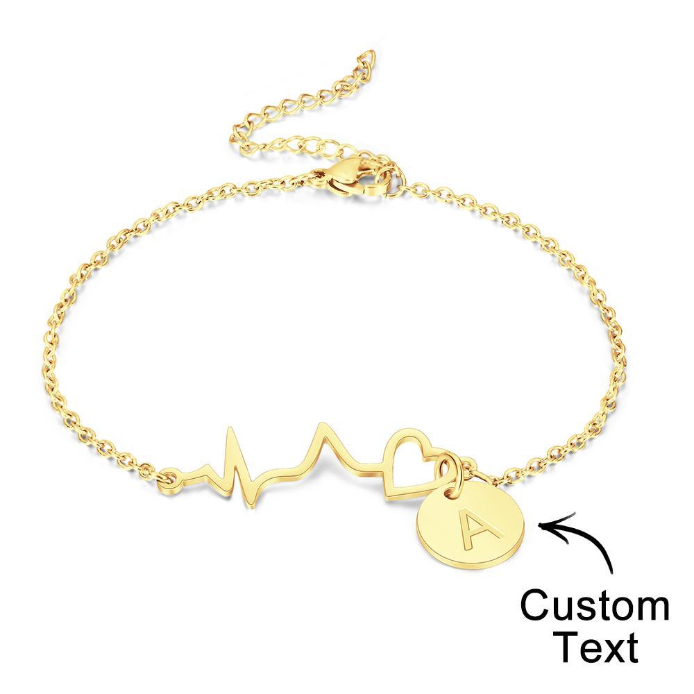 Bracelet De Battement De Coeur Gravé Personnalisé Bracelet D'infirmière Bracelet De Stéthoscope Cadeau Pour L'amour - soufeelfr