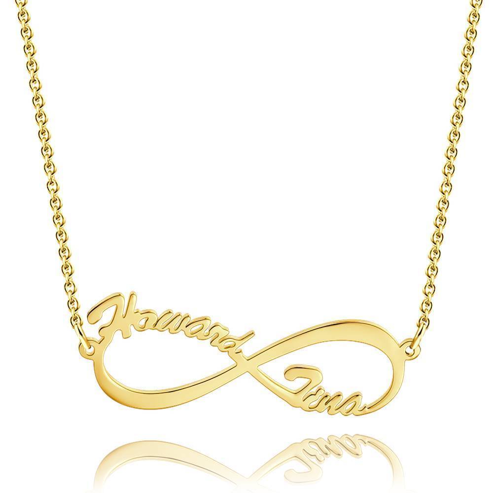 Collier Prenom Collier Nom Infini Plaqué Or 14k