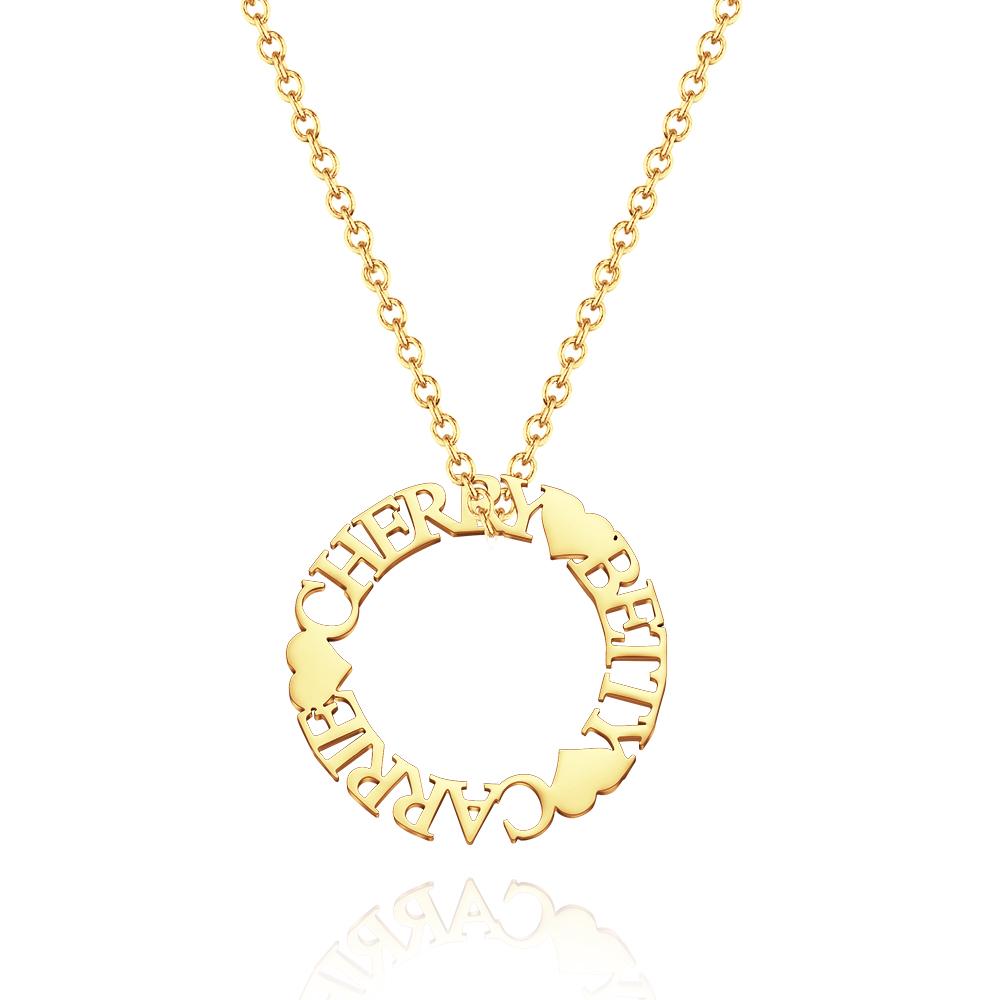 Nom Personnalisé Cercle Collier Personnalisé Collier Rond Élégant Bijoux Cadeaux - soufeelfr