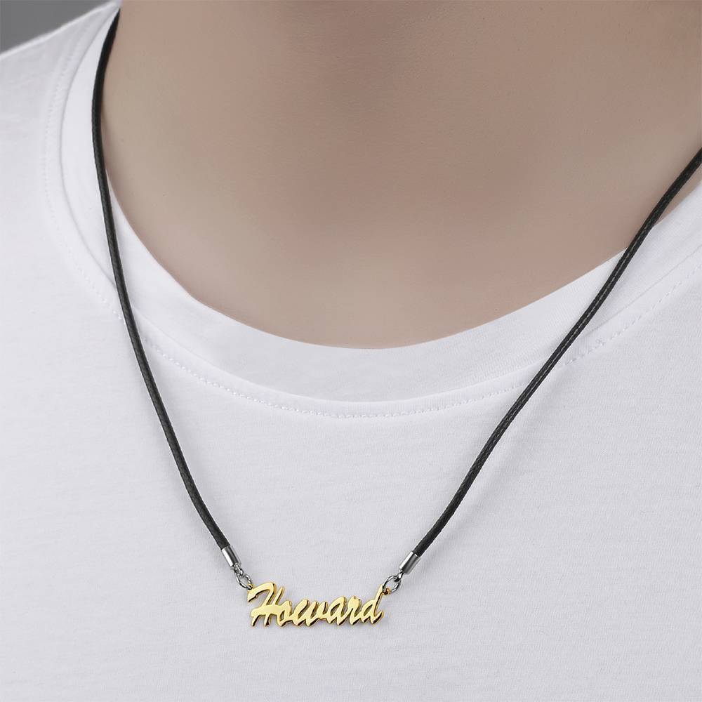Collier Prenom Collier Prénom Personnalisé Pour Homme, Cadeau Pour Petit Ami Rose Plaqué Or - Doré
