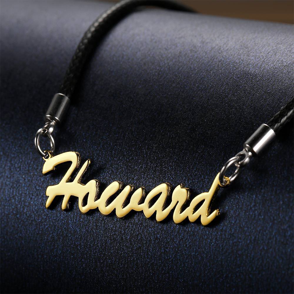 Collier Prenom Collier Prénom Personnalisé Pour Homme, Cadeau Pour Petit Ami Rose Plaqué Or - Doré