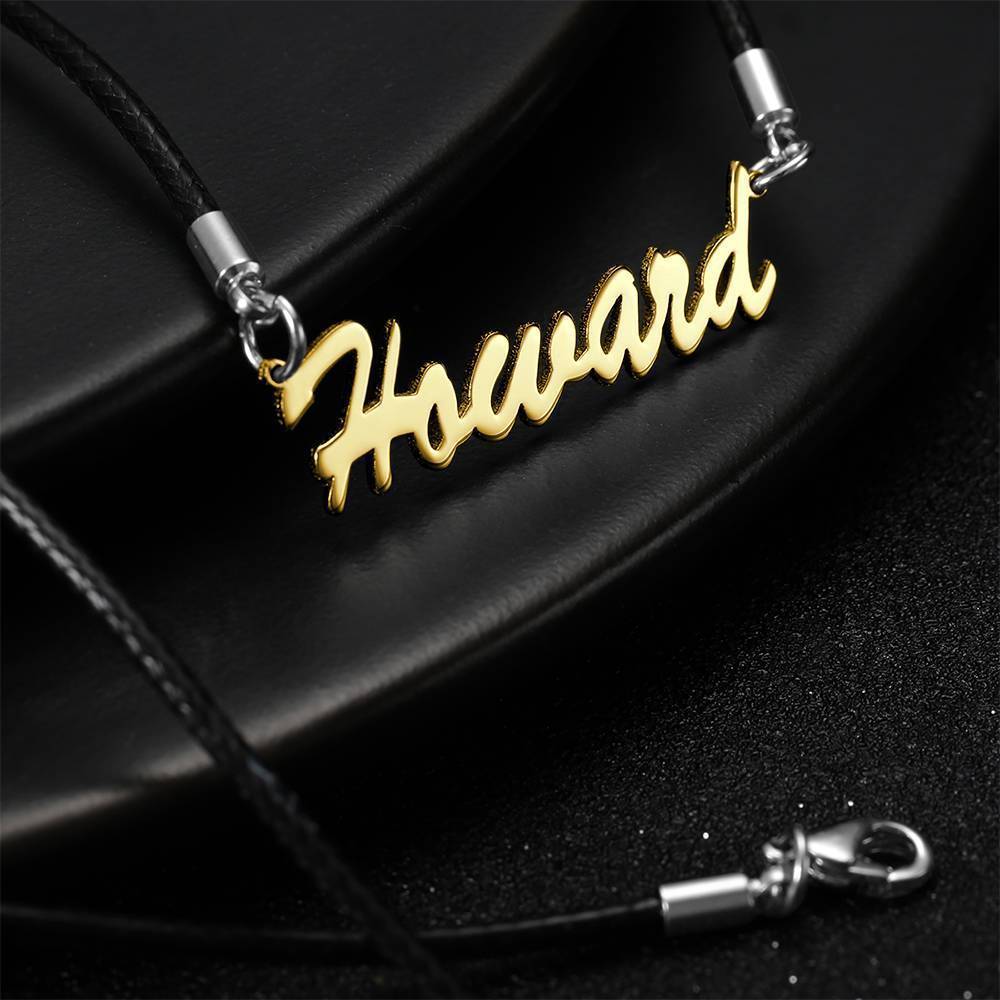 Collier Prenom Collier Prénom Personnalisé Pour Homme, Cadeau Pour Petit Ami Rose Plaqué Or - Doré