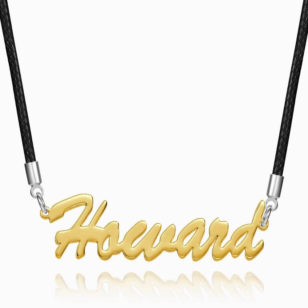 Collier Prenom Collier Prénom  Personnalisé  Pour Homme, Cadeau Pour Petit Ami Rose Plaqué Or - Doré