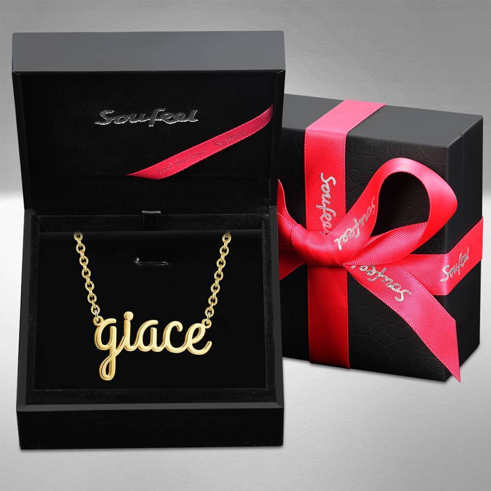 Collier Prenom Collier Prénom Personnalisé, Collier Avec Lettre Minuscule Plaqué Or 14k - Doré