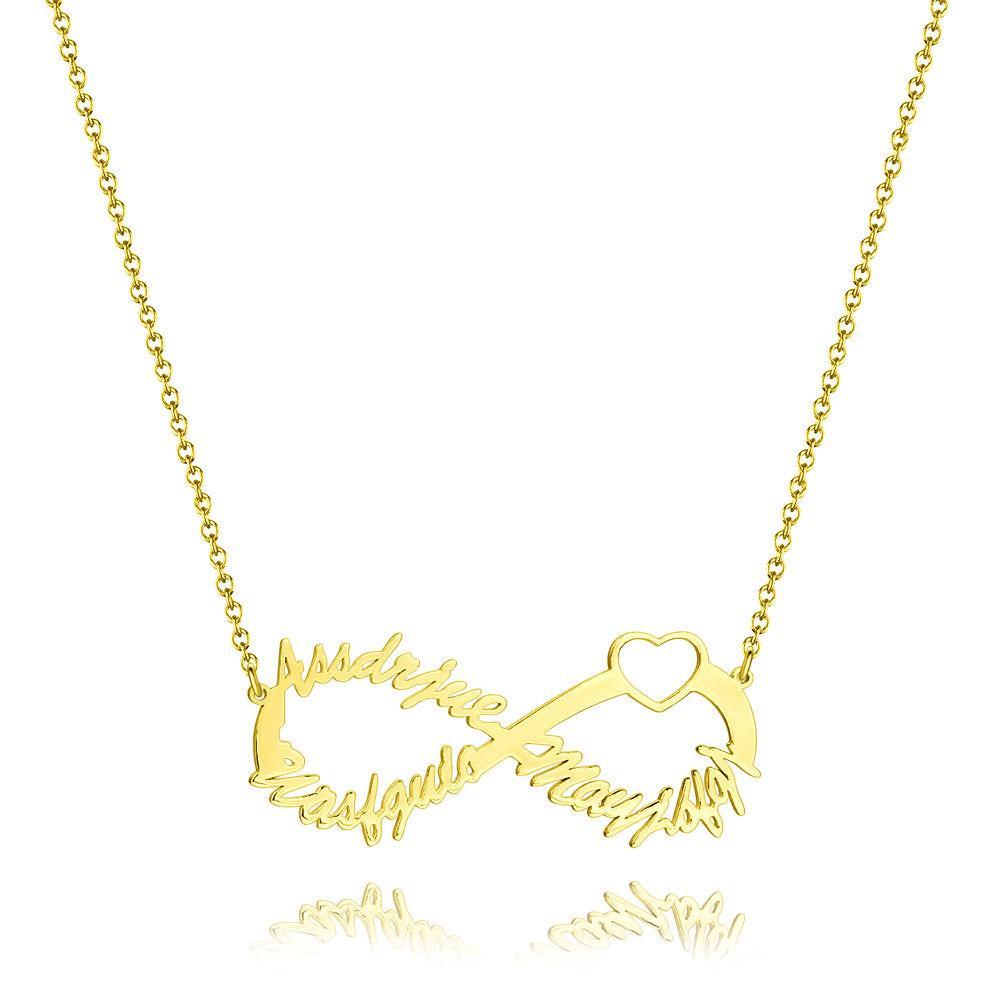 Collier Prenom Collier Infini Trois Noms 14 Plaqué Or - Argent