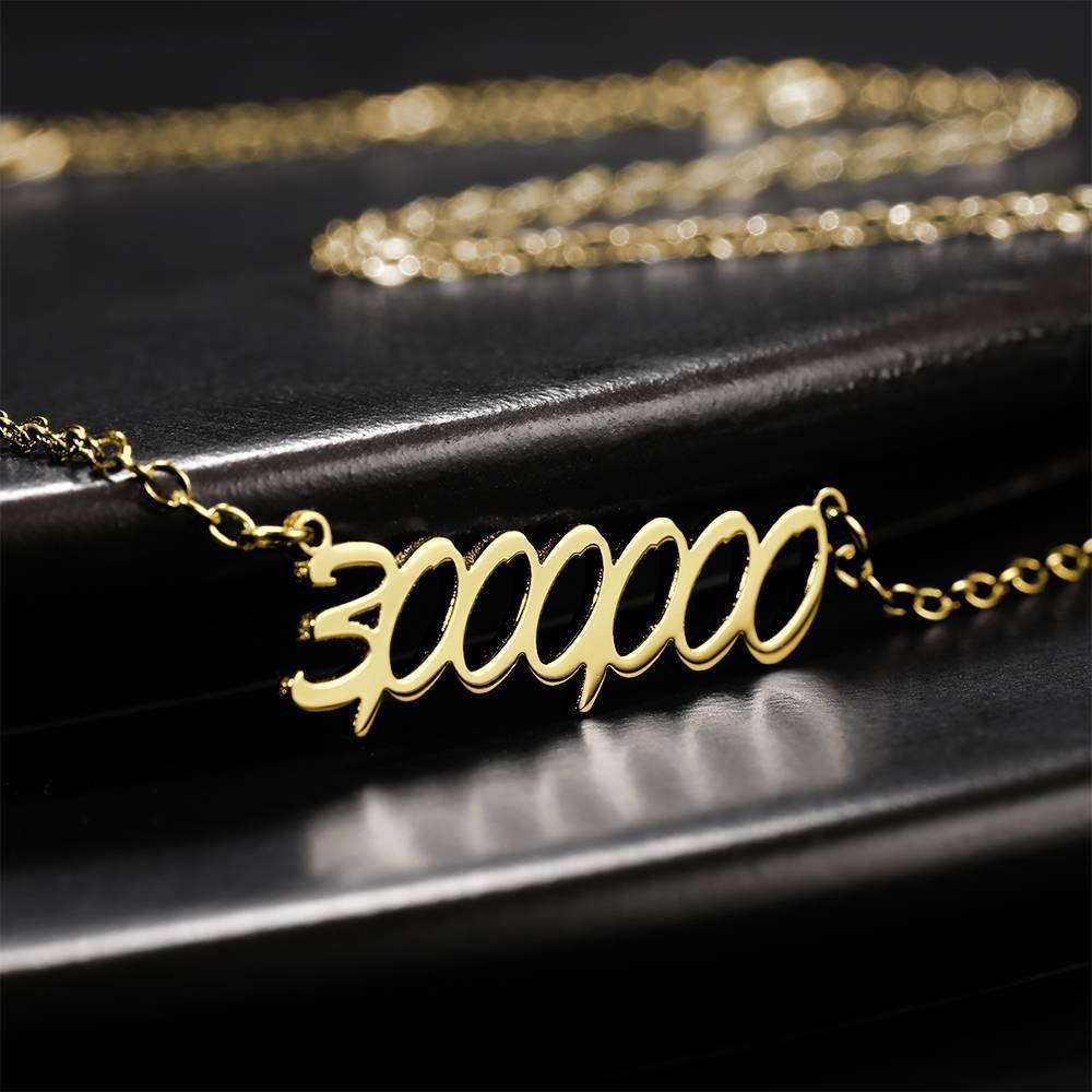 Collier Prenom Collier Avec Numéro Personnalisé, Collier D'anniversaire Plaqué Or 14k - Doré