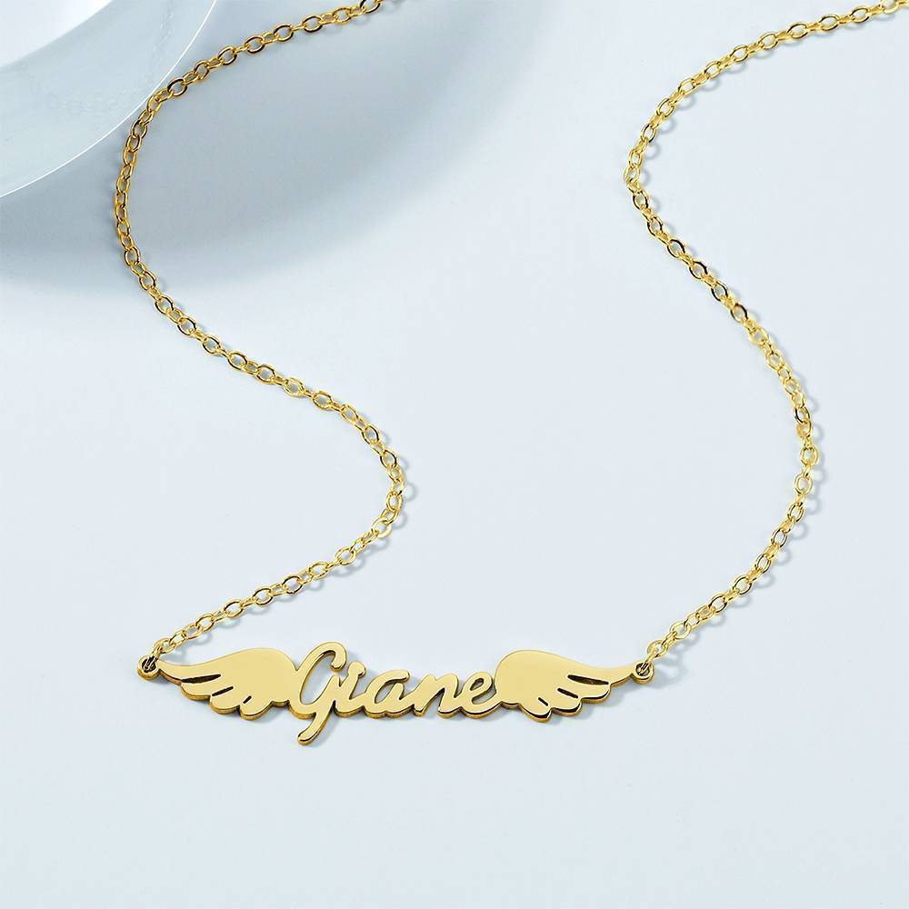 Collier Prenom Collier Prénom Infini Gravé , Collier Prénom Infini Gravé Deux Noms Plaqué Or 14k - Doré