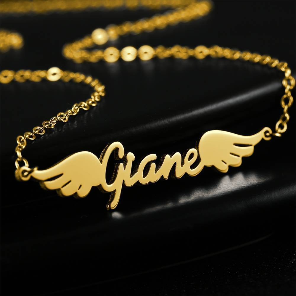 Collier Prenom Collier Prénom Infini Gravé , Collier Prénom Infini Gravé Deux Noms Plaqué Or 14k - Doré