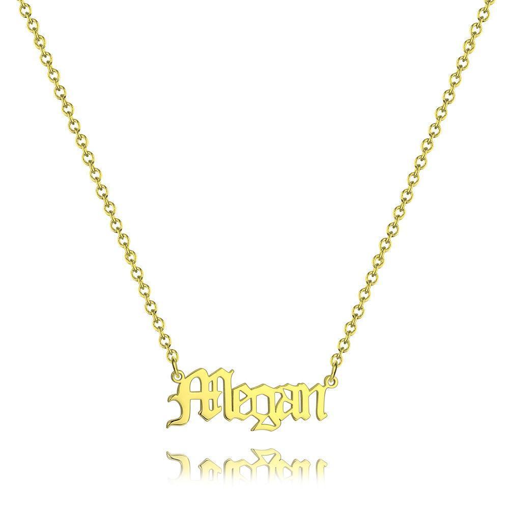 Collier Prenom Collier Prénom  Personnalisé, Ancien Prénom Anglais Collier Meilleur Cadeau Plaqué En Or 14k - Doré