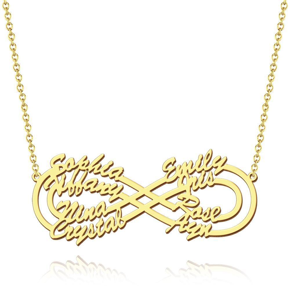 Collier Prenom Collier Infini Six Noms - Argent