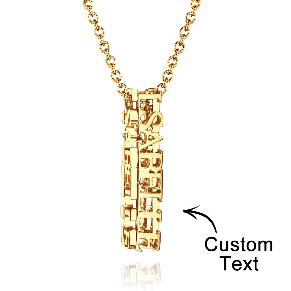 Collier Gravé Personnalisé Collier Prénom Tridimensionnel Cadeau Pour Elle - soufeelfr