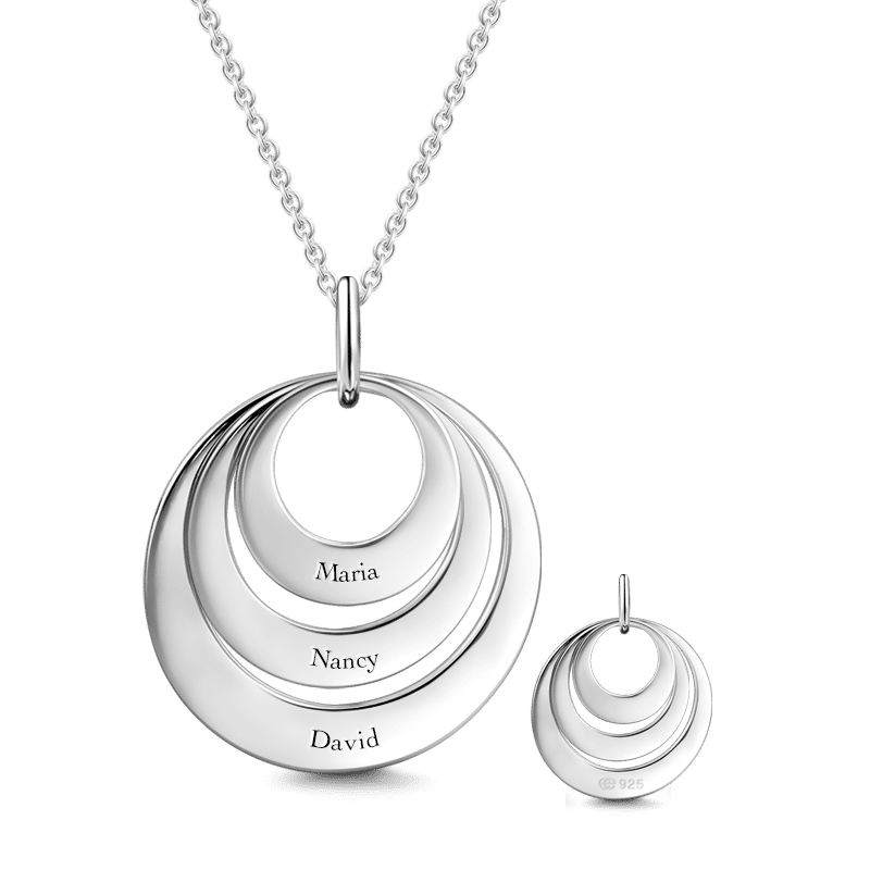 Trois Disques Collier étiquette Tag Gravable