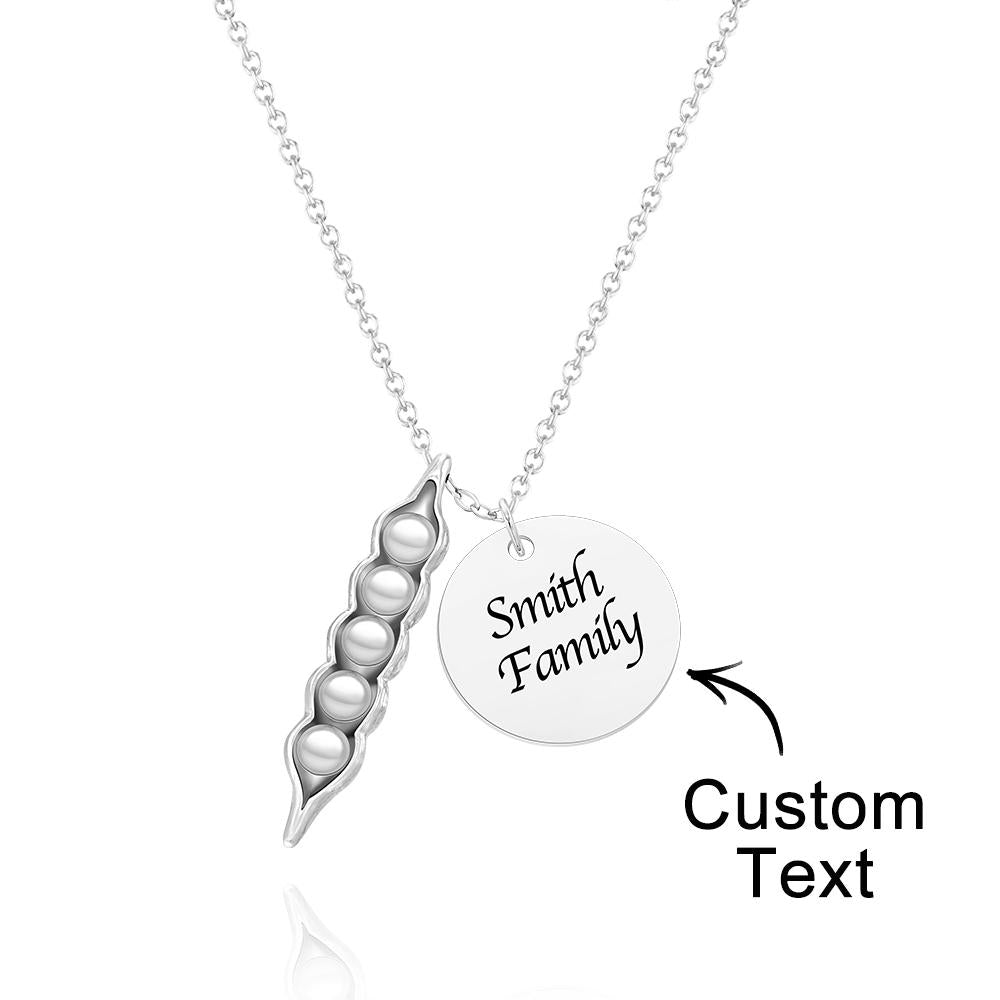 Peas In A Pod With Names Collier Personnalisé Gravé Pendentif Saint Valentin Cadeaux - soufeelfr