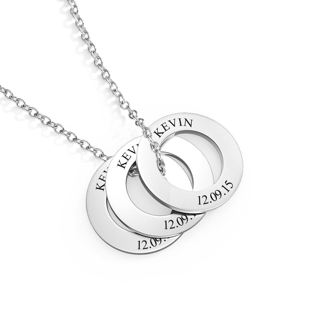 Collier De Rondelle Personnalisé Pour Lui, Collier Personnalisé, Cadeau De Fête Des Pères, Noms D'enfants, Cadeau De Rappel D'anniversaire - soufeelfr