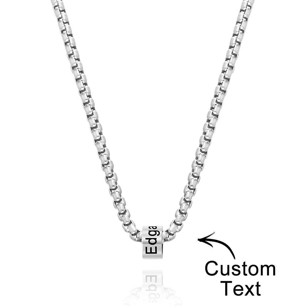 Collier Gravé Personnalisé Perle Clavicule Chaîne Cadeaux Pour Hommes - soufeelfr