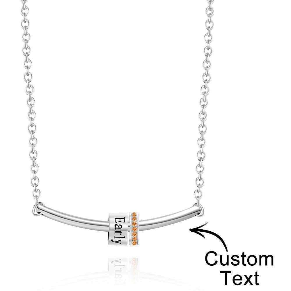 Collier Gravé Personnalisé Nom Collier De Perles De Diamant Cadeau Pour Femme - soufeelfr