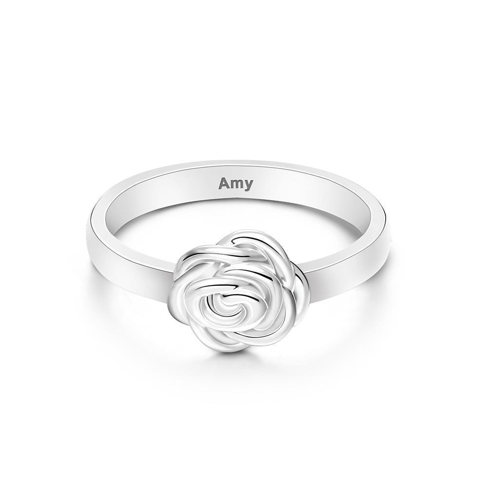 Bague Gravée Personnalisée Bague Rose Cadeau Pour Femme