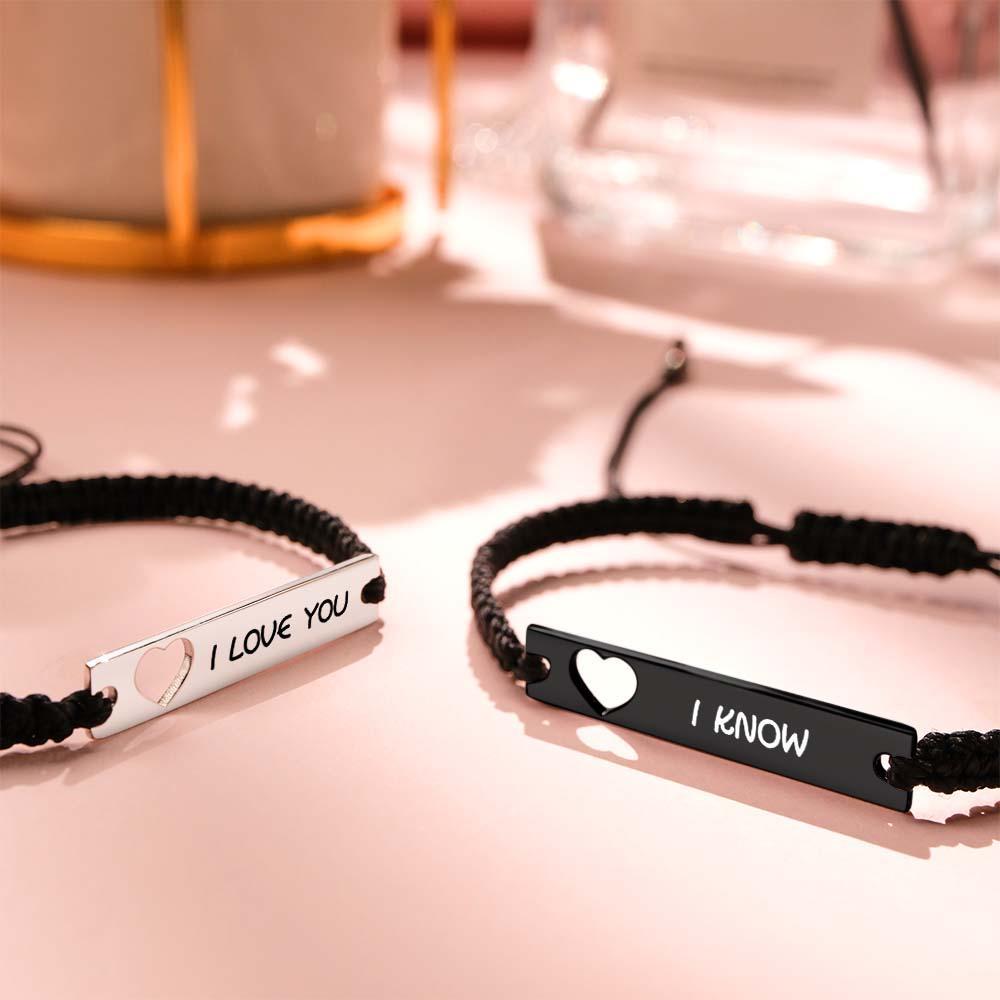 Cadeaux De Couple De Corde Tressée Par Bracelet De Code Spotify Scannable Personnalisé - soufeelfr