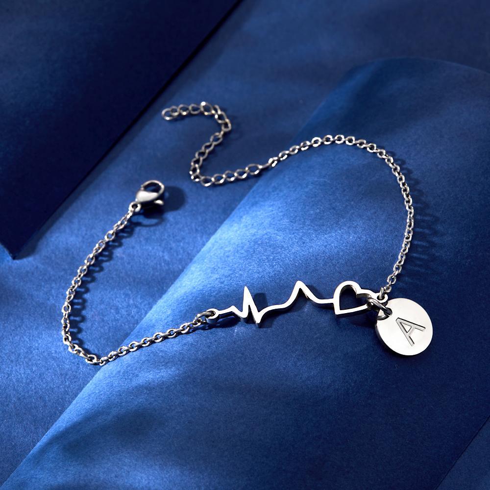 Bracelet De Battement De Coeur Gravé Personnalisé Bracelet D'infirmière Bracelet De Stéthoscope Cadeau Pour L'amour - soufeelfr