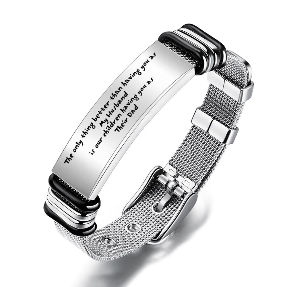 Bracelet Personnalisé à Mon Mari Bracelet Bracelet Gravé Bracelet Homme Cadeaux De Mariage