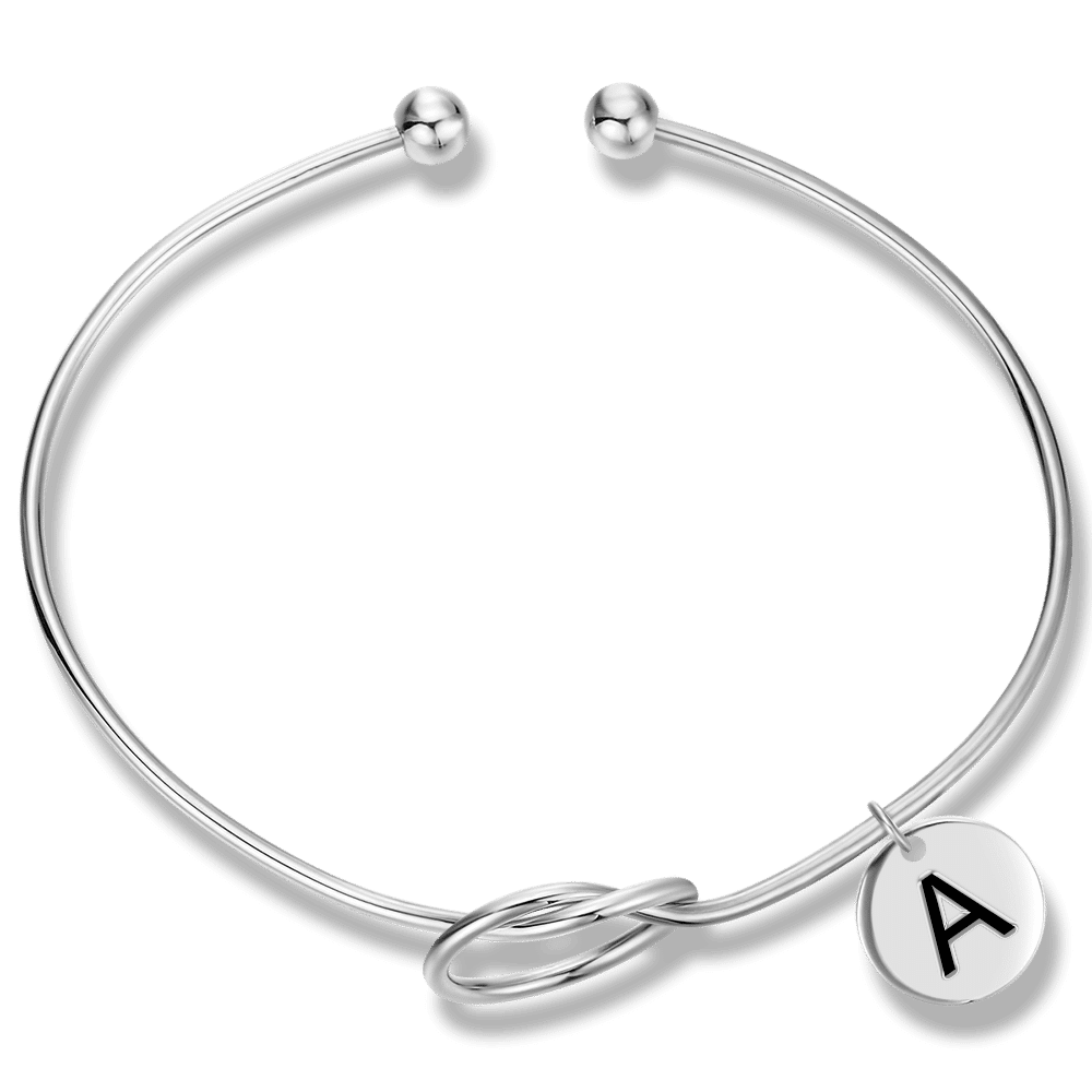 Bracelet Personnalisé Bracelet Jonc Prénom Initial Gravé Plaqué Platine