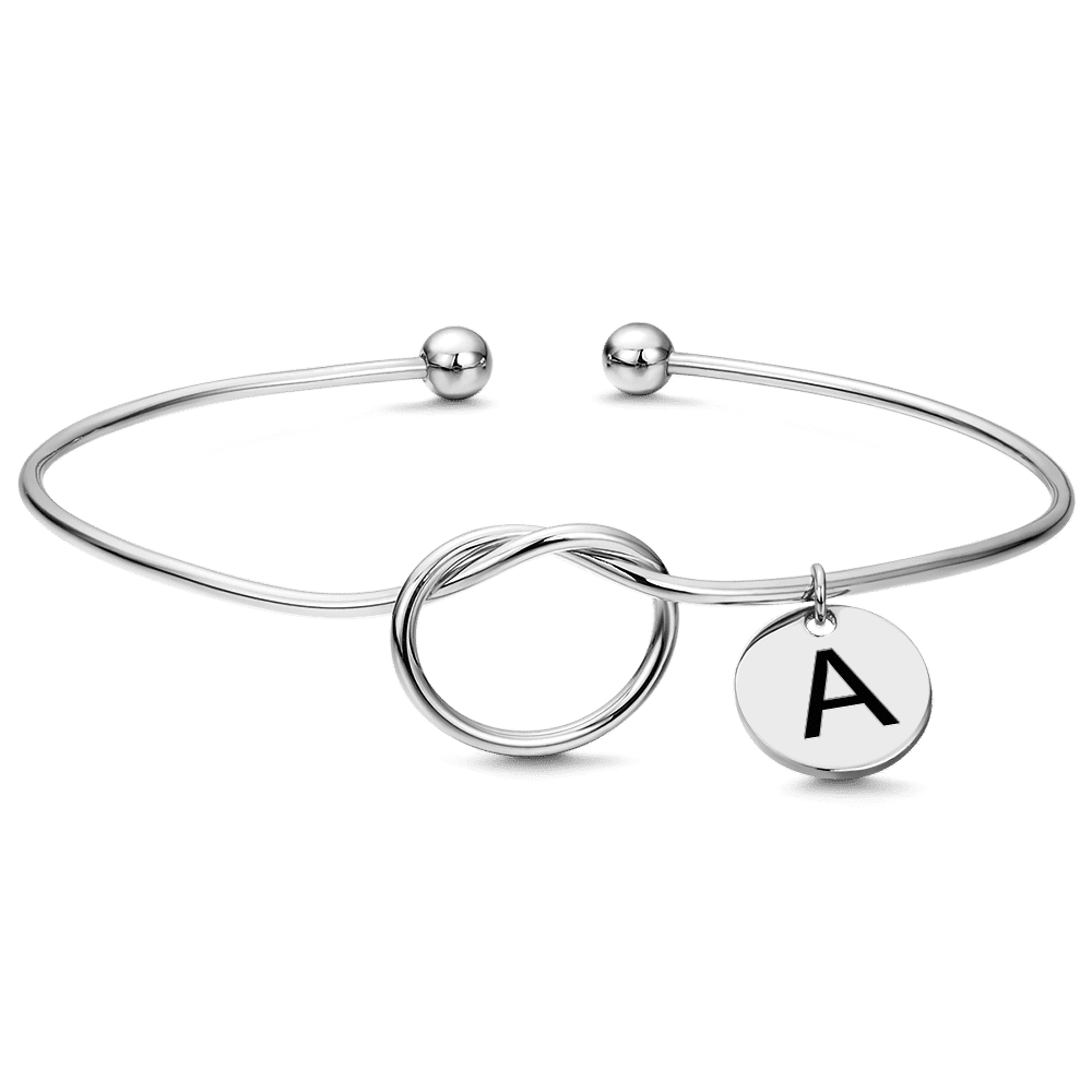 Bracelet Personnalisé Bracelet Jonc Prénom Initial Gravé Plaqué Platine